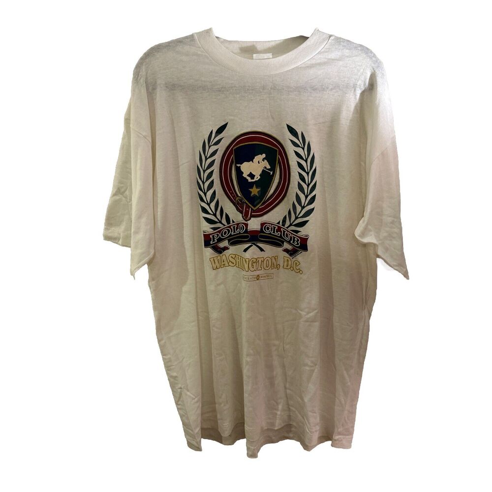 Vintage early 90s Washington D.C. polo club single stitched tee VTG XL